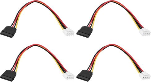 ECSiNG 4pcs 15Pin SATA Female to 4 Pin XH2.54 Power Cable for PC Hard Drives Optical Drives 30cm in Saudi Arabia