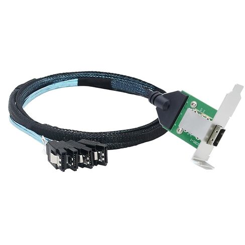 Mini SAS HD SFF-8088 26Pin Female to 4X SATA 7Pin 180° Cable, 0.5m/19.6in 12Gbps High-Speed Server Data Cable in Saudi Arabia