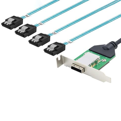 Mini SAS HD SFF-8088 26Pin Female to 4X SATA 7Pin 180° Cable, 0.5m/19.6in 12Gbps High-Speed Server Data Cable in Saudi Arabia