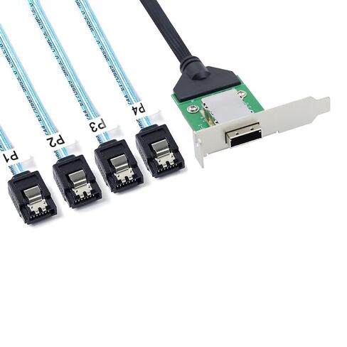 Mini SAS HD SFF-8088 26Pin Female to 4X SATA 7Pin 180° Cable, 0.5m/19.6in 12Gbps High-Speed Server Data Cable in Saudi Arabia