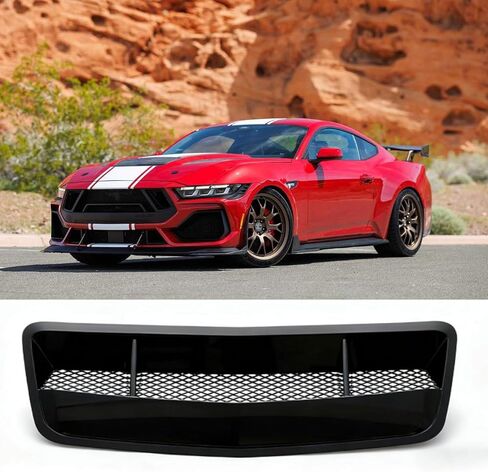 غطاء المحرك العلوي الأمامي لغطاء فتحة التهوية لتدفق الهواء بديل لسيارة Ford Mustang Dark Horse GT S650 2024 2025 Shelby (أسود لامع) in Kuwait