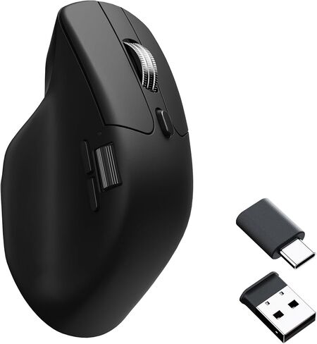 Keychron M6 Wireless All Silent Gaming Optical Mouse, 1000Hz Tri-Mode 2.4 GHz/Bluetooth 5.3/Wired, PixArt 3311 Sensor, 12000 DPI, Magnetic Metal Scroll Wheel for Windows PC/Mac - Black in Saudi Arabia
