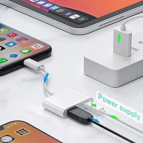 محول USB C إلى HDTV 4K@60 هرتز مع شحن سريع 100 وات PD [معتمد من MFi]، متوافق مع iPhone 17/16/15 Pro Max وMacBook وiPad Pro وGalaxy S25 وSwitch والمزيد - سلك HDTV إلى USB C للتلفزيون عالي الدقة/الشاشة in Kuwait