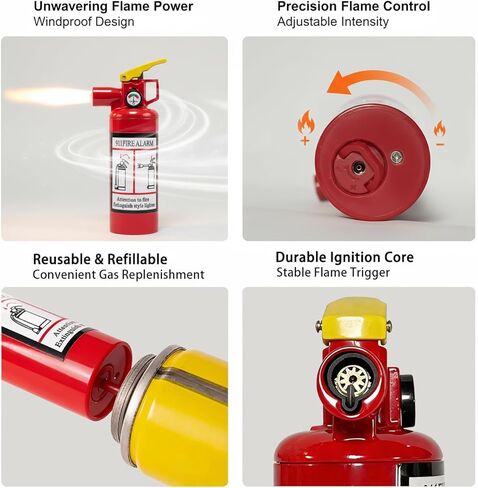 2 Pack Torch Lighter,Big Jet Flame Refillable Portable Butane Lighter,Novelty Red Metal Cylinder Windproof Adjustable Mini Blow Torch for Camping BBQ Grill Fireplace Outdoor Use(Fuel Not Included) in Saudi Arabia