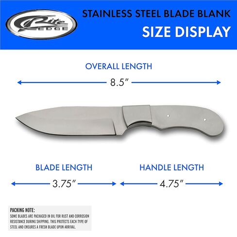 SZCO Supply BL-7735 شفرة سكين من الفولاذ المقاوم للصدأ ذات نقطة إسقاط كاملة تانغ، طول 8 بوصات in Kuwait