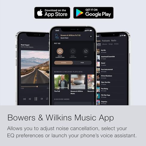 سماعات الرأس Bowers & Wilkins Px7 S2 فوق الأذن - إلغاء الضوضاء المتقدم، الأقمشة التقنية، عمر البطارية 30 ساعة، الشحن السريع لمدة 15 دقيقة، أسود (متجدد) in Kuwait