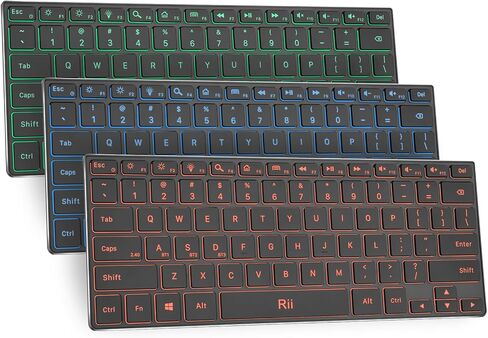 Rii Wireless Keyboard,Bluetooth Keyboard(2.4G+BT5.0),RGB Backlit,Rechargeable with Aluminum Alloy Case for Tablet,Surface,PC,Laptop with Windows (X9-Windows) in Saudi Arabia