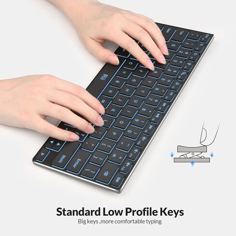 Rii Wireless Keyboard,Bluetooth Keyboard(2.4G+BT5.0),RGB Backlit,Rechargeable with Aluminum Alloy Case for Tablet,Surface,PC,Laptop with Windows (X9-Windows) in Saudi Arabia