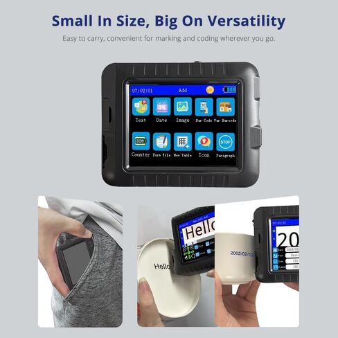 Faith Mini Inkiet Printer for Logo QR Code Date Batch Barcode Number Serial Number on Anything Farbic Wood Plastic Cardboard Metal Clothes,16H Long Endurance,0.5 Inch Nozzle,42ml Fast Dry Ink in Saudi Arabia
