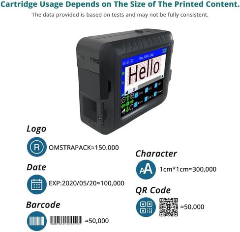Faith Mini Inkiet Printer for Logo QR Code Date Batch Barcode Number Serial Number on Anything Farbic Wood Plastic Cardboard Metal Clothes,16H Long Endurance,0.5 Inch Nozzle,42ml Fast Dry Ink in Saudi Arabia