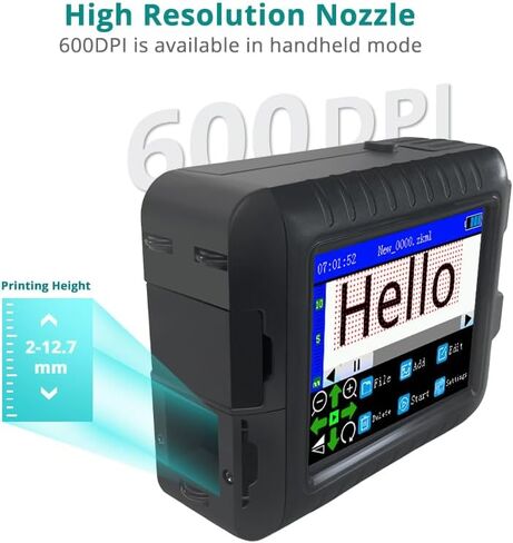 Faith Mini Inkiet Printer for Logo QR Code Date Batch Barcode Number Serial Number on Anything Farbic Wood Plastic Cardboard Metal Clothes,16H Long Endurance,0.5 Inch Nozzle,42ml Fast Dry Ink in Saudi Arabia