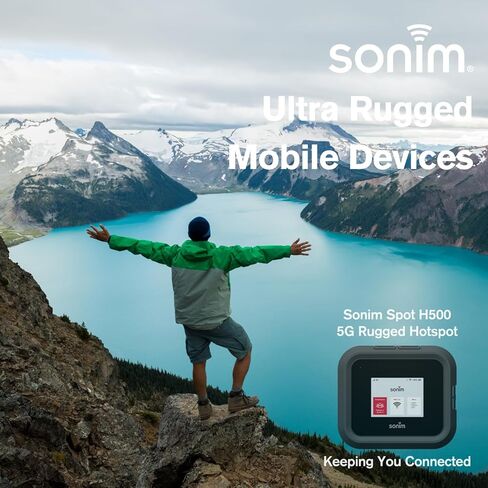 نقطة اتصال متنقلة Sonim H500 5G | جهاز توجيه السفر 5G بدعم عالمي | مفتوح للعمل مع AT&T وT-Mobile وUScello | متين IP68 وMIL-STD-810H | واي فاي 6E | إيثرنت (1 جيجابت في الثانية) | بطارية 6000 مللي أمبير in Kuwait