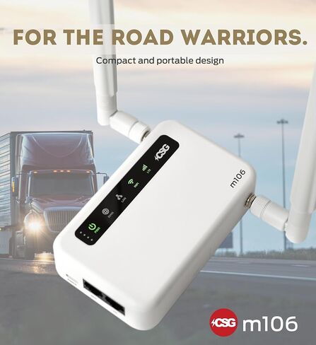 CSG m106 LTE Cellular Gateway Business or Home Router, Verizon 4G LTE Network Compatible, Built-in Failover, 5,000 mAh Backup Battery for Travel, Lightweight Portable Design, RV Internet in Kuwait
