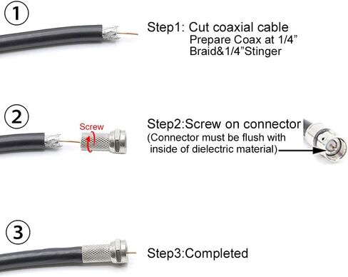 VCE Coaxial Cable Connector 5-Pack with Nickel Plated TV Cable Connector Kit in Saudi Arabia