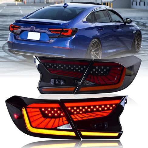Tail Lights for Honda Accord 2018-2022 Taillights Rear Lamp for Accord LX Sport EX EX-L Touring Hybrid 10th Gen Starry Sky Colorful DRL Brake Reverse Turn Signal Lighting Replacement in Saudi Arabia