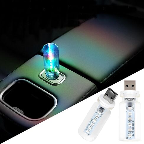 قطعتان من مصابيح USB للسيارة، مصباح USB ليلي صغير يعمل باللمس، مصباح LED قابل للتعتيم، زجاجة زجاجية محمولة، لمبة إضاءة USB للسيارة، غرفة النوم، المدخل، التخييم، التوصيل والتشغيل in Kuwait