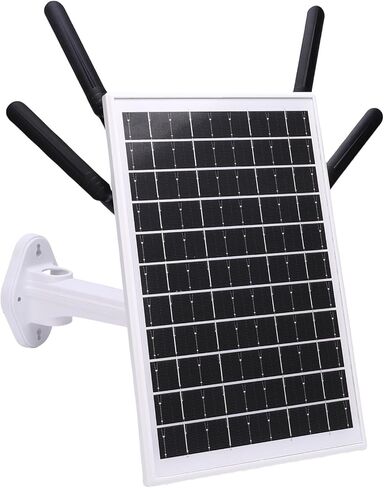 12W Solar Powered 4G LTE Modem Router, Solar WiFi Extender Signal Booster Wireless Mobile Hotspot with SIM Card Slot, 300Mbps, for Outdoor Use (White Antennae) in Saudi Arabia