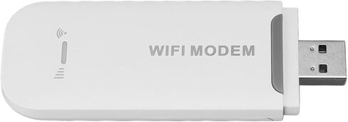جهاز توجيه السفر Alomejor 4G USB المحمول واي فاي 4G LTE مودم USB نقطة اتصال متنقلة مع تشفير WPA WPA2 لـ 10 أجهزة التوصيل والتشغيل (أبيض) in Kuwait