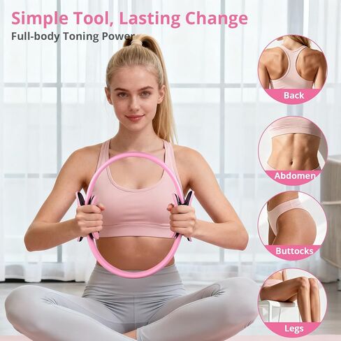 Pilates Essentials Kit for Women, Home Workout Pilates Kit with Ring, Mini Ball, Resistance Bands, Yoga Strap & More | Beginner Pilates Starter Kit for Toning, Strength & Flexibility in Saudi Arabia