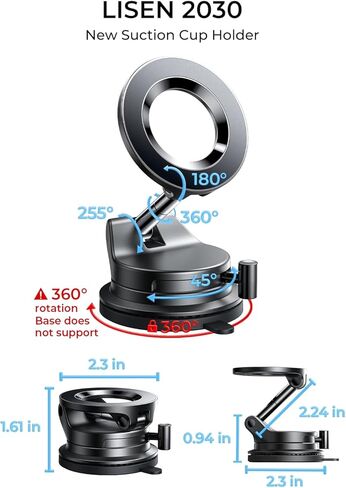LISEN for Magsafe Car Mount, Magnetic Phone Holders for Your Car, Vacuum Phone Mount for Car Accessories for Men, Practical Unique Gifts Under 30 Dollars, Free Greeting Card Gift-Ready, Gold Red in Saudi Arabia