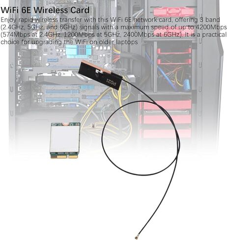 بطاقة WiFi 6E لاسلكية، محول شبكة ثلاثي النطاق بسرعة 4200 ميجا بت في الثانية مع هوائي 8dBi وBT5.2، لأجهزة الكمبيوتر المحمولة 10 11 in Kuwait