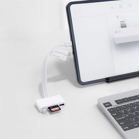 محول قارئ بطاقات الذاكرة USB OTG 5 في 1 - محور متعدد المنافذ لبطاقات SD/TF المتوافقة مع iOS وAndroid in Saudi Arabia