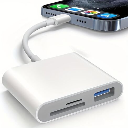 محول قارئ بطاقات SD وMicro SD 3 في 1 - متوافق مع أجهزة iPhone وiPad وUSB-C in Saudi Arabia