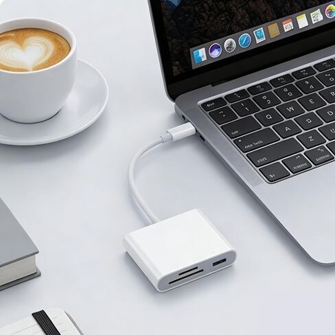 محول قارئ بطاقات SD وMicro SD 3 في 1 - متوافق مع أجهزة iPhone وiPad وUSB-C in Saudi Arabia
