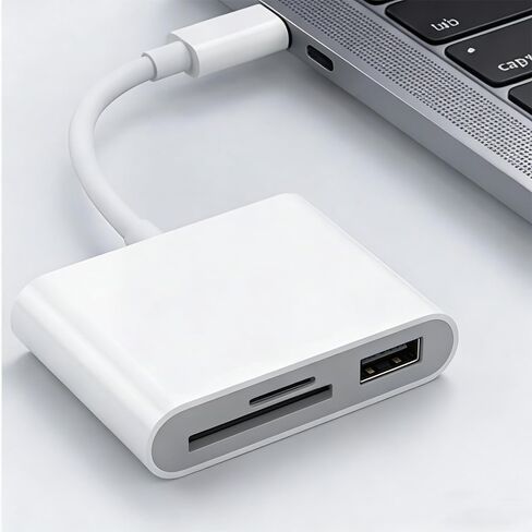 محول قارئ بطاقات SD وMicro SD 3 في 1 - متوافق مع أجهزة iPhone وiPad وUSB-C in Saudi Arabia