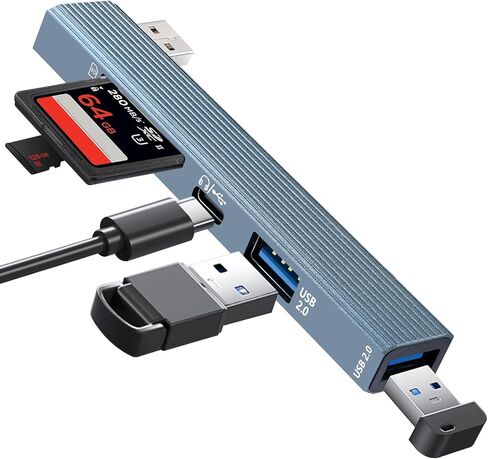 USB SD Card Reader, WZDYFL SD Card Adapter Memory Card Reader with SD & MicroSD Dual Slots Compatible with Laptop, Mac, Win, Linux, PC, Camera in Saudi Arabia