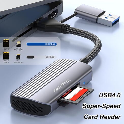 قارئ بطاقات SD 4.0، قارئ بطاقات ذاكرة USB-C/USB-A 2 في 1، لبطاقات SDXC، وSDHC، وSD، وMMC، وRS-MMC، وMicro SDXC، وMicro SD، وMicro SDHC، وUHS-II، وUHS-I in Saudi Arabia