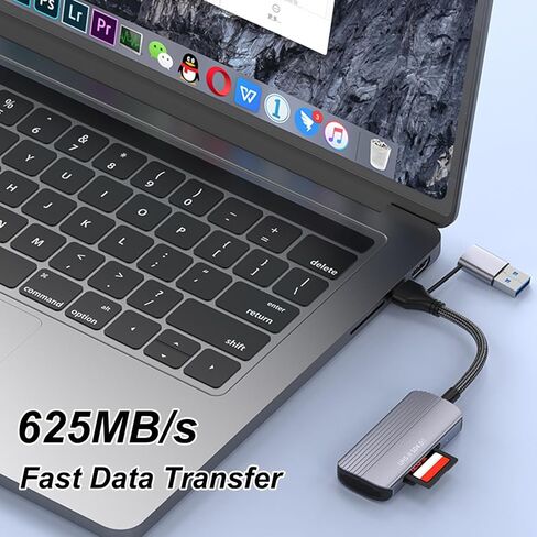 قارئ بطاقات SD 4.0، قارئ بطاقات ذاكرة USB-C/USB-A 2 في 1، لبطاقات SDXC، وSDHC، وSD، وMMC، وRS-MMC، وMicro SDXC، وMicro SD، وMicro SDHC، وUHS-II، وUHS-I in Saudi Arabia
