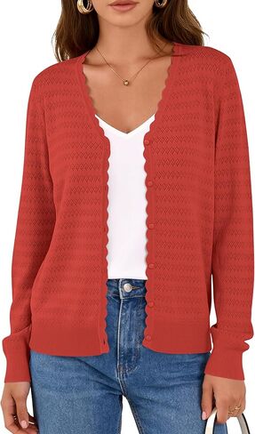 PRETTYGARDEN Women's Lightweight Cardigan Sweaters 2025 Fall Trendy Long Sleeve V Neck Button Up Soft Knit Sweater Tops in Saudi Arabia