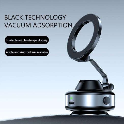 Global Qi Electric Suction Phone Mount – 360° Magnetic Holder for iPhone 12–16 & Compatible Phones, Strong Grip Stand for Desk, Mirror, Car, Windshield, Vlogging & Video Recording in Saudi Arabia