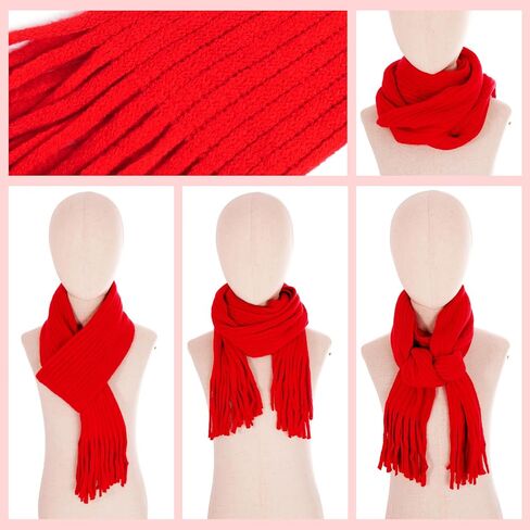 Knitted Tassel Scarf Kids Toddler Scarves Neck Warmer Fashion Solid Wrap Shawl for Winter Boy Girl in Saudi Arabia
