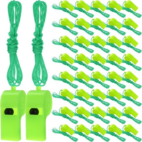 300 Pcs Plastic Whistles Bulk with Lanyard Loud Crisp Sound Sports Whistle for Christmas Birthday Party Goody Bag Fillers Referees Coaches Survival Emergency Camping, 5 Brilliant Colors in Saudi Arabia