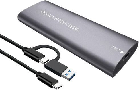 حاوية M.2 NVMe، USB 3.1 GEN1 بسرعة 5 جيجابت في الثانية بدون أدوات، M.2 NVMe. إلى محول USB، حاوية SSD لمفتاح Nvme PCIe M، ألومنيوم، رمادي in Saudi Arabia