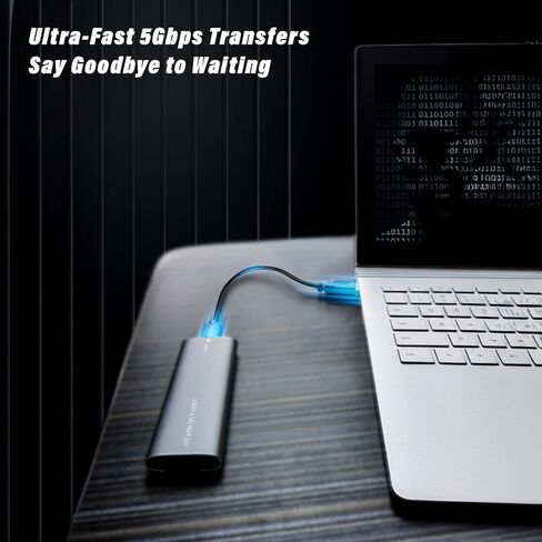 حاوية M.2 NVMe، USB 3.1 GEN1 بسرعة 5 جيجابت في الثانية بدون أدوات، M.2 NVMe. إلى محول USB، حاوية SSD لمفتاح Nvme PCIe M، ألومنيوم، رمادي in Saudi Arabia