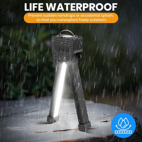 مصباح الصالة الرياضية، مصباح الصالة الرياضية المحمول، مصباح LED مغناطيسي، يعتم السرعة السابعة مع خطاف تعليق قابل للطي 180 درجة (أسود) in Saudi Arabia