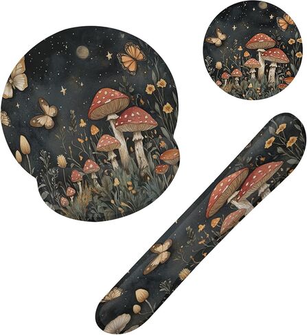 Lavender Butterfly Mouse Pad with Wrist Rest and Keyboard Wrist Rest Set, Non-Slip Rubber Base Memory Foam Mouse Pad Set for Women, Office Desk Accessories, Gaming in Saudi Arabia