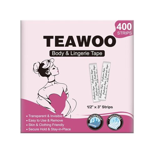100 Strips Double Sided Fashion Tape for Clothes – Hypoallergenic Invisible Fabric Tape, Strong Hold Body Tape for Dresses/Necklines, Skin-Friendly Clothing Tape in Saudi Arabia