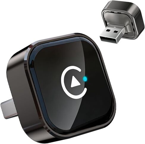 قطعة واحدة من محول CarPlay اللاسلكي، 2 في 1 CarPlay ودونجل Android، اتصال تلقائي سريع، محول توصيل وتشغيل واي فاي ثنائي النطاق، مع محول USB-C، لمركبات CarPlay in Saudi Arabia