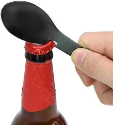 5-in-1 Camping Utensils Cutlery Stainless Steel Camping Fork K Nife Spoon Bottle Opener Set Multifunctional Camping Flatware in Saudi Arabia