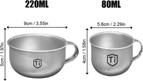 Titanium Cup, Titanium Alloy Camping Coffee Cup, Mini Water Mug for Outdoor Camping Hiking Picnic Backpacking (220ml) in Saudi Arabia
