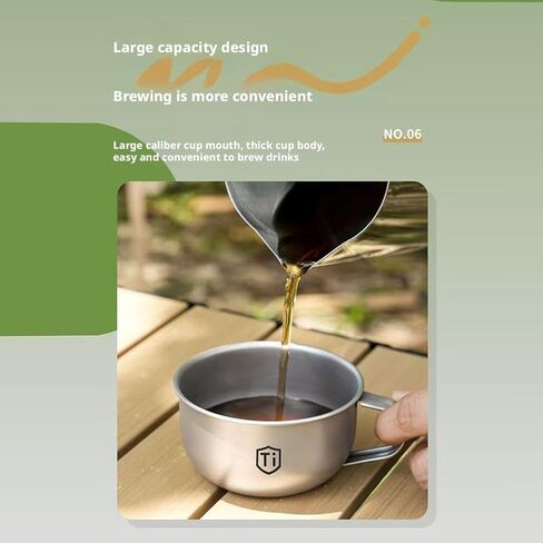 Titanium Cup, Titanium Alloy Camping Coffee Cup, Mini Water Mug for Outdoor Camping Hiking Picnic Backpacking (220ml) in Saudi Arabia