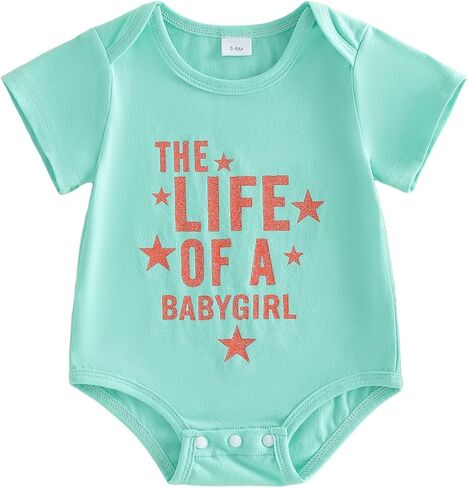 Newborn Baby Girl Outfits The Life Of A Baby Girl Short Sleeve Bubble Romper Shirt Oversized Bodysuit Summer Clothes in Saudi Arabia