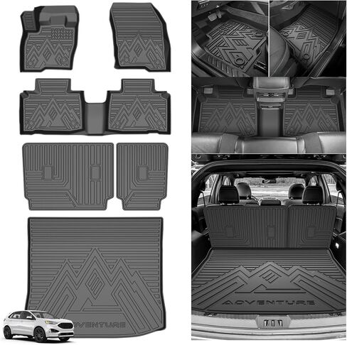T TGBROS for Toyota Tacoma Floor Mats 2024-2025 2026 جميع بطانات أرضية الطقس وبطانة السرير لملحقات Tacoma مجموعة سجادات السيارة ذات الكابينة المزدوجة غير قابلة للانزلاق TPE باللون الأسود (ناقل حركة أوتوماتيكي فقط، بدون هجين) in Saudi Arabia