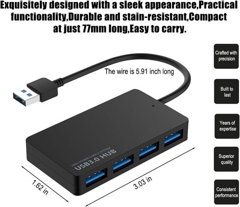 1pc High Speed Charging Cable Converter Adapter Hub 2.0 USB Splitter, Multi Interface - 4 Port, USB Extender HUB 2.0，Desktop PC Laptop Splitter in Saudi Arabia