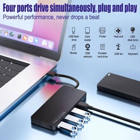 1pc High Speed Charging Cable Converter Adapter Hub 2.0 USB Splitter, Multi Interface - 4 Port, USB Extender HUB 2.0，Desktop PC Laptop Splitter in Saudi Arabia