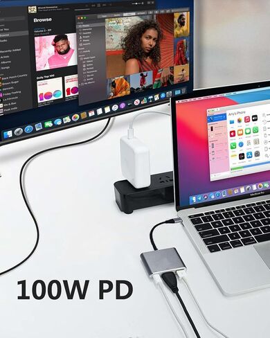 [معتمد من MFi] محول USB C إلى HDMI 4K@60 هرتز 3 في 1 لهاتف iPhone 17/16/15، محول من النوع C إلى HDMI مع منفذ شحن PD 100 وات، USB 3.1 متوافق مع MacBook Pro/Air iPad Pro إلى شاشة عرض التلفزيون in Kuwait